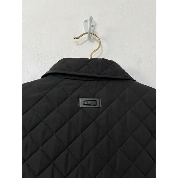 Calvin Klein Quilted Water Resistant Button Front Jacket Size L Black Womens - Picture 6 of 11